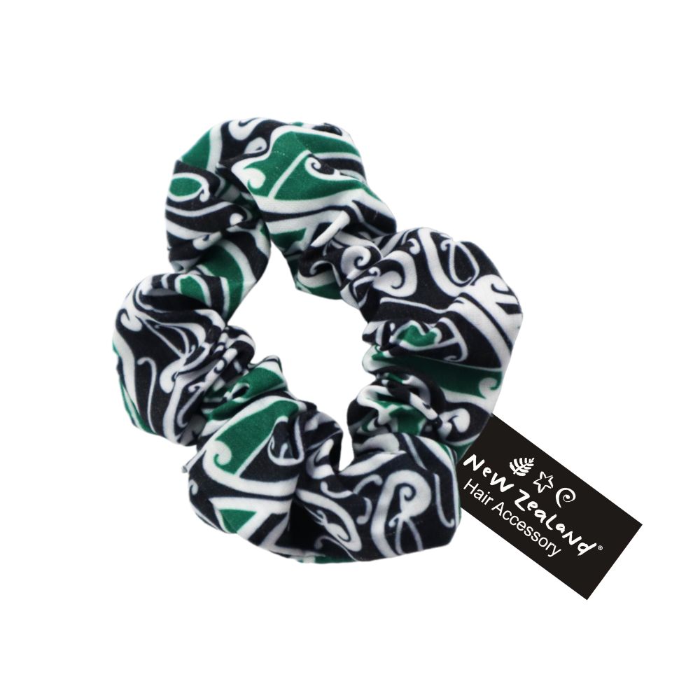 Hair Scrunchie Māori Design Green