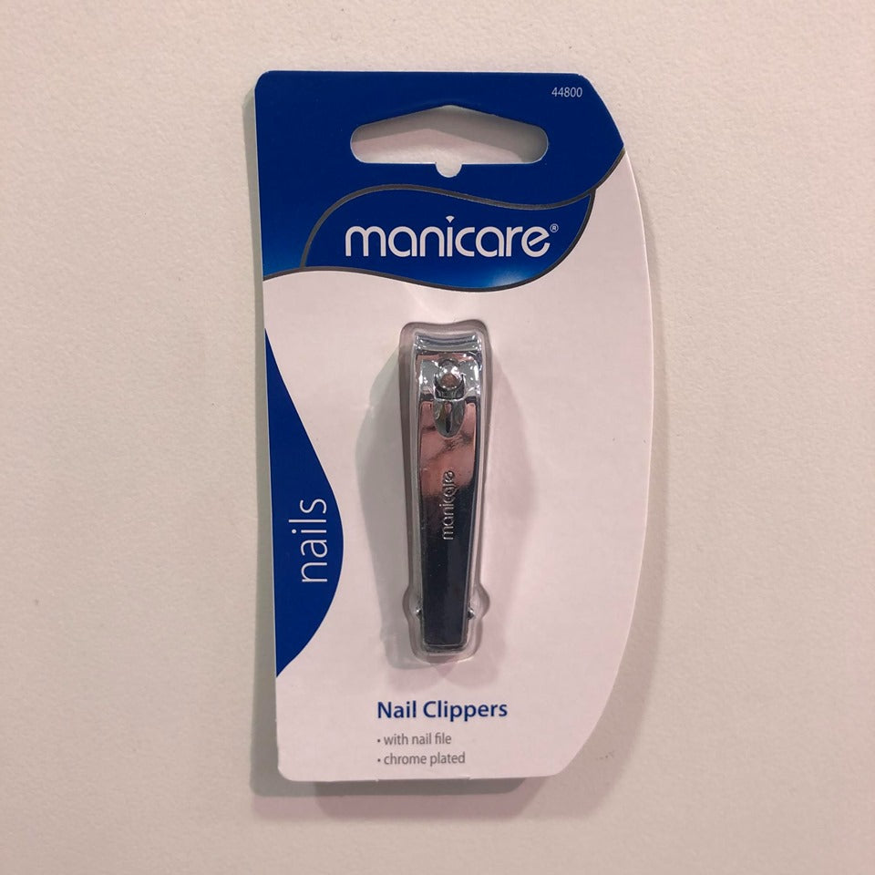 MANICARE Nail Clippers W/Nail File Chrome Plated - Fairy springs pharmacy