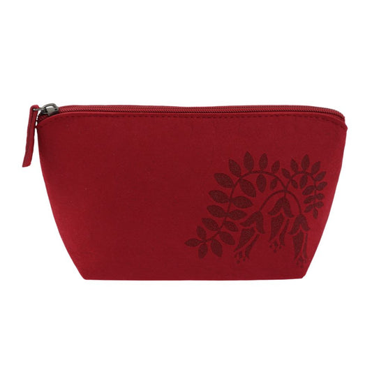 Cosmetic Bag Felt NZ Kowhai Maroon 22cm - Fairyspringspharmacy