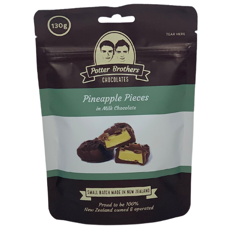 Potter Brothers Pineapple Pieces in milk chocolate 130g