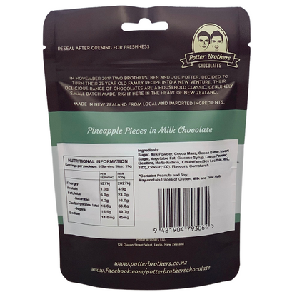 Potter Brothers Pineapple Pieces in milk chocolate 130g