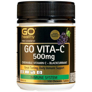 GO Vita-C 500mg Blackcurrent 100 Chew - Fairy springs pharmacy