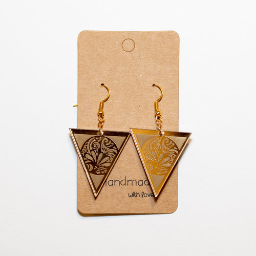 Golden Triangle Drop Earrings - Fairy springs pharmacy