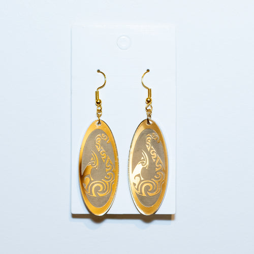 Golden Matau Drop Earrings - Fairy springs pharmacy