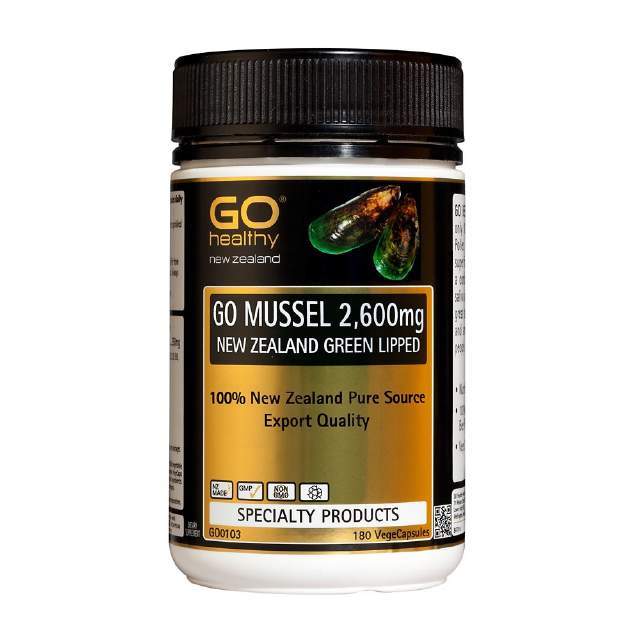 GO Mussel 2600 NZ Green Lipped 180cap - Fairy springs pharmacy