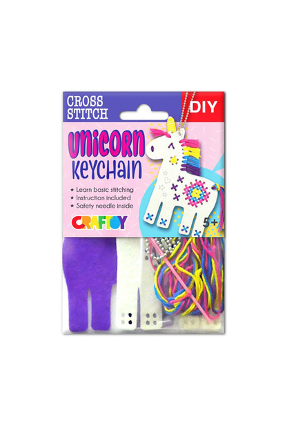 DIY CROSS STITCH Unicorn Keychain