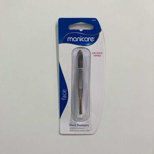 MANICARE Slant Tweezers - Gold Tipped - Fairy springs pharmacy