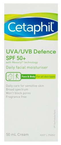 Cetaphil UVA/UVB Defence SPF50 Cream 50ml