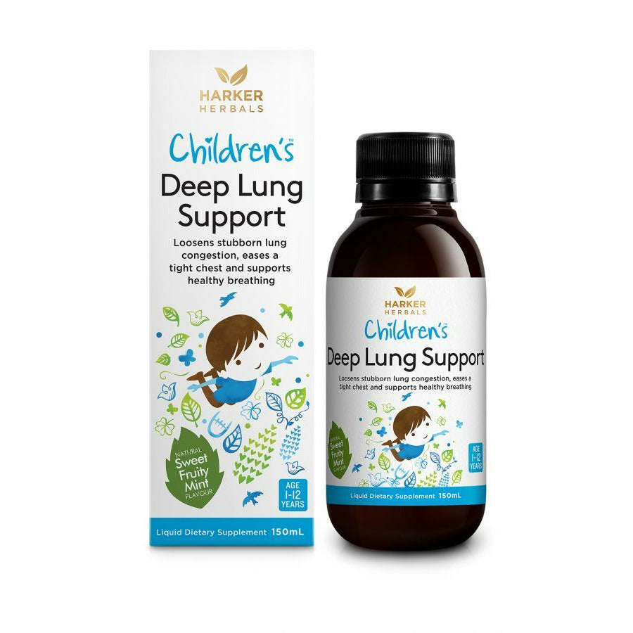 Harker Herbals Childrens Deep Lung Support Liquid 150ml - Sweet Fruity Mint - Fairy springs pharmacy