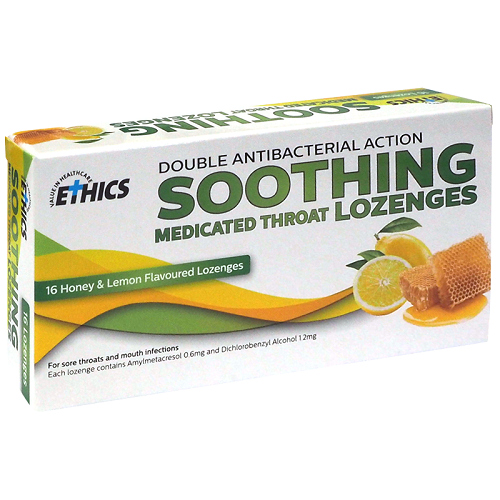 ETHICS Soothing Medicated Lozenges Honey Lemon 16 Pack