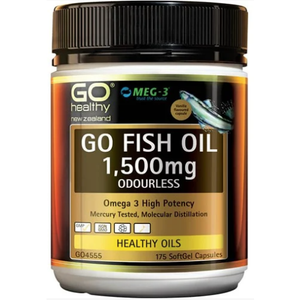 GO Fish Oil 1,500mg Odourless 175 SoftGel Capsules