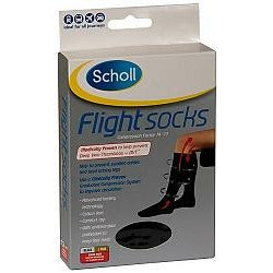 Scholl Flight Socks M9-12 Ribbed Black
