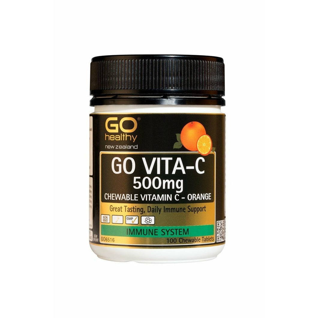 GO Vita-C 500mg Orange 100 Chew - Fairy springs pharmacy