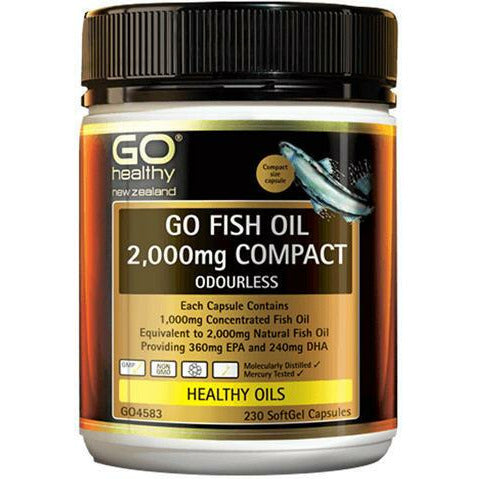 GO Fish Oil 2000mg Odourless 230 cap - Fairy springs pharmacy