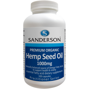 SANDERSON Premium Organic Hemp Seed Oil 100 Capsules