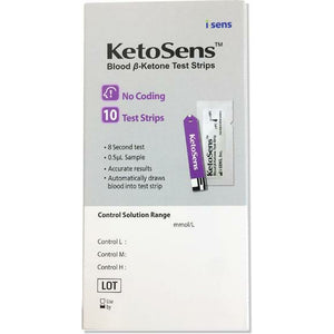 KetoSens Blood and Ketone Test Strips - 10 pack - Fairy springs pharmacy