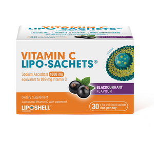 LIPOSHELL Vitamin C Lipo-Sachets Blackcurrant Flavour 30 x 5g gel
