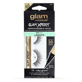 GLAM XPRESS Eye Lashes and Adhesive Eyeliner Kit - Ruby-Grace