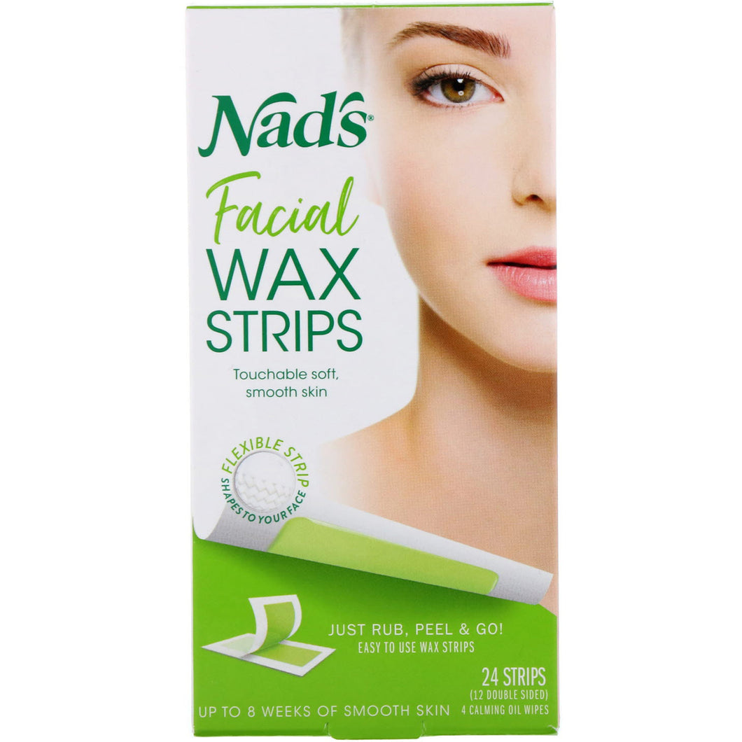 NADS Facial Wax Strips - 20 Strips (10 Double Sided)
