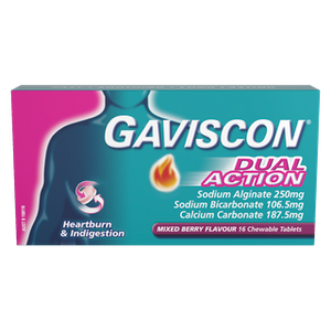 Gaviscon Dual Action MIXED BERRY Flavour 16 Chewable Tablets