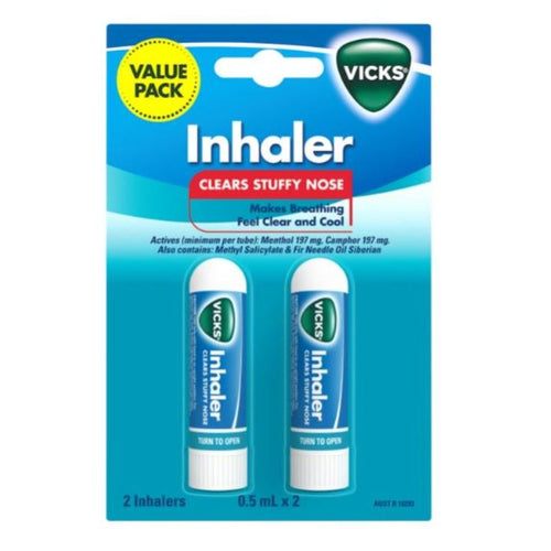 VICKS Inhaler single 0.5ml Twin Pack - Fairyspringspharmacy
