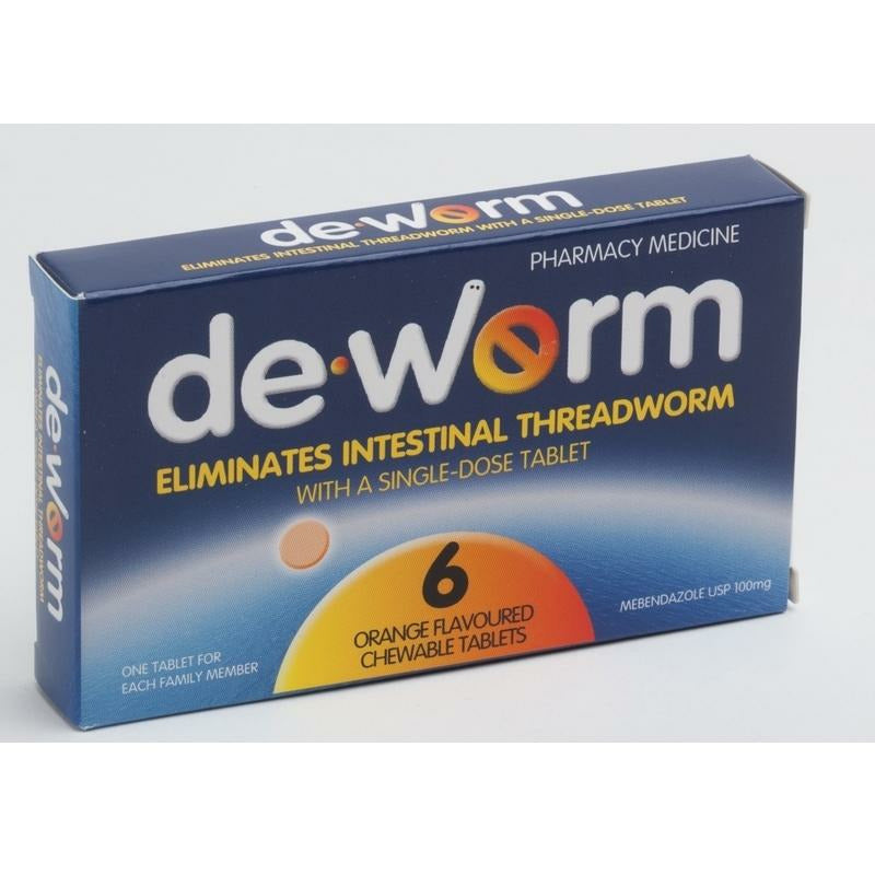 DE-WORM 100mg 6 tabs - Fairy springs pharmacy