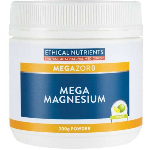 Ethical Nutrients Mega Magnesium 200g Powder - Citrus - Fairy springs pharmacy