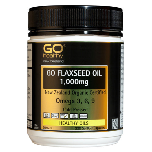 GO Flaxseed Oil 1000mg Organic 220caps - Fairy springs pharmacy