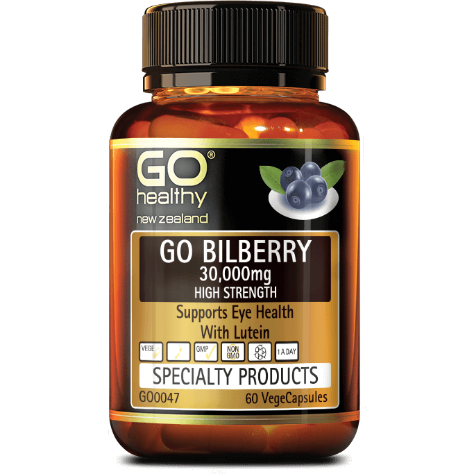 GO Bilberry 30000mg Hi Strength 60 Capsules - Fairy springs pharmacy