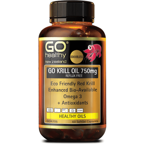 GO Krill Oil 750mg Reflux Free 60 Capsules - Fairy springs pharmacy