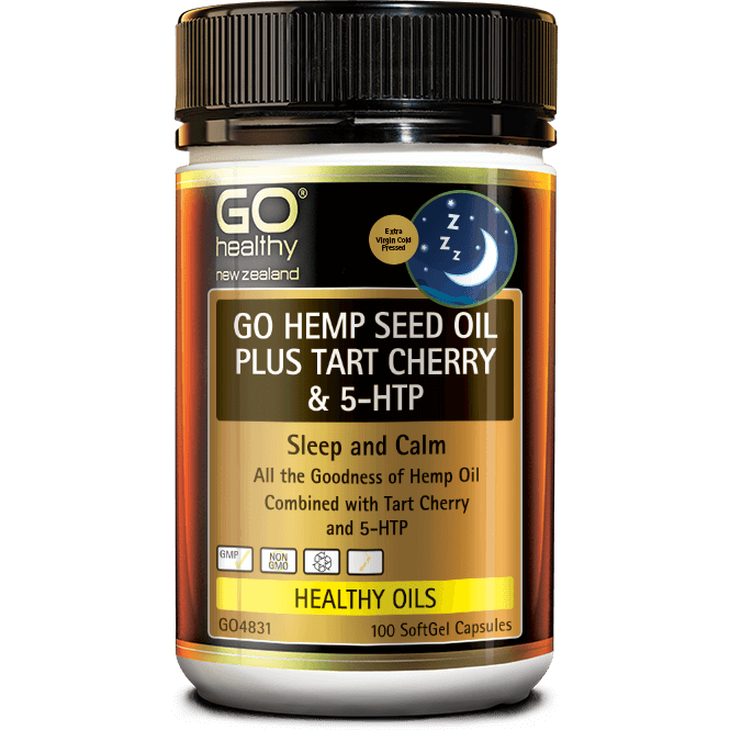GO HEMP SEED OIL PLUS TART CHERRY & 5-HTP Sleep and Calm 100s - Fairy springs pharmacy