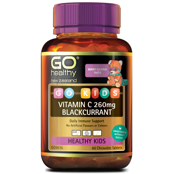 GO Kids Vitaminc C 60 Chewables - Blackcurrant