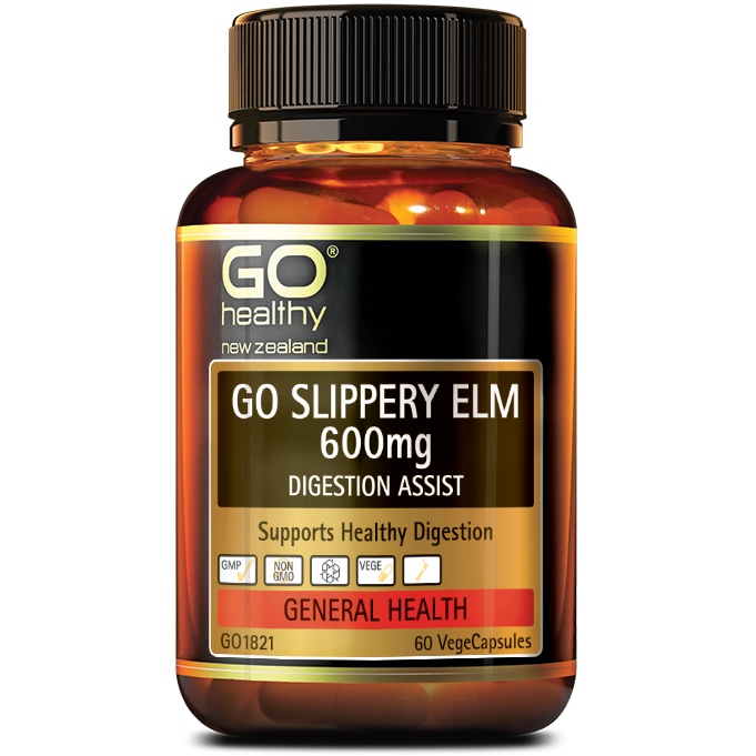 GO Slippery Elm 600mg 60 Capsules - Fairy springs pharmacy