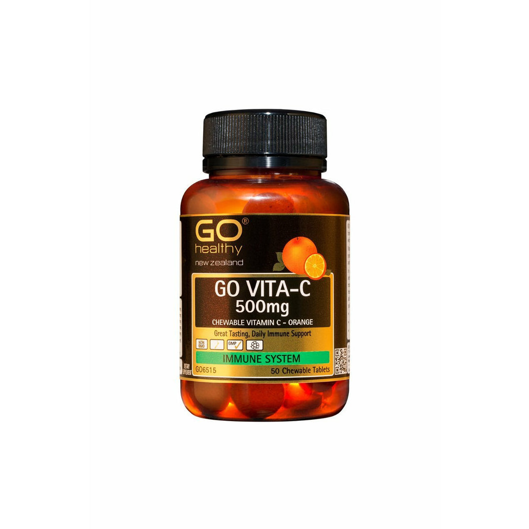 GO Vita-C 500mg Orange 50 Chewable - Fairy springs pharmacy