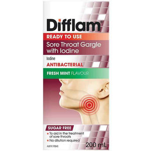 DIFFLAM Ready to Use Gargle with Iodine 200ml