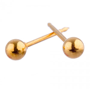 Gold Ball 3mm Earrings - Fairy springs pharmacy