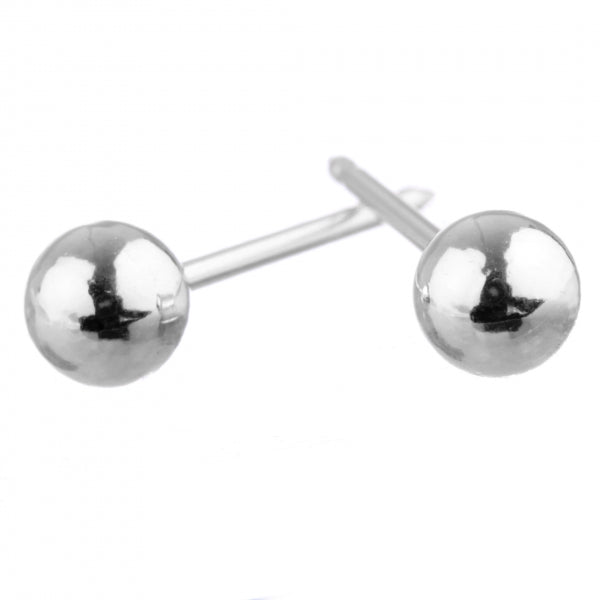Silver Ball 4mm Earrings - Fairy springs pharmacy