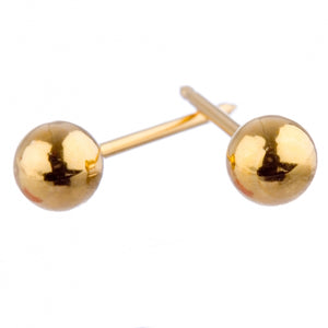 Gold Ball 4mm Earrings - Fairy springs pharmacy