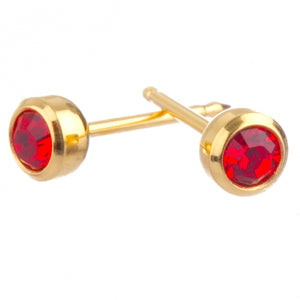 July 3mm Gold Bezel Earrings - Fairy springs pharmacy