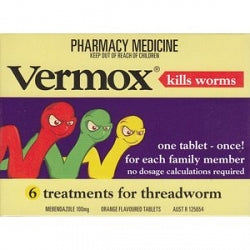 VERMOX 100mg 6 tabs - Fairy springs pharmacy