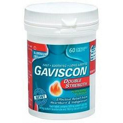 GAVISCON Double Strawberry peppermint Chewable 60 Tablets - Fairy springs pharmacy