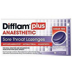 DIFFLAM Lozenges Plus Anaesthetic Blackcurrant - Fairyspringspharmacy