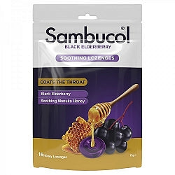 Sambucol Soothing Lozenges - Honey and Black Elderberry - Fairy springs pharmacy