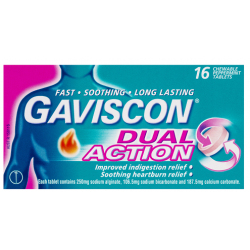 GAVISCON Dual Action 16 tablets - Fairy springs pharmacy