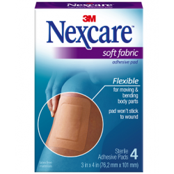 Nexcare Soft Fabric - 4 Adhesive Pads - Fairy springs pharmacy