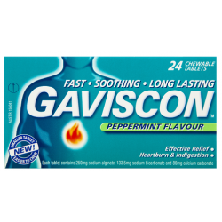 GAVISCON Peppermint 24 tablets - Fairy springs pharmacy
