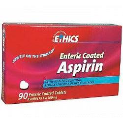 ETHICS Aspirin EC 100mg 90 tablets - Fairyspringspharmacy