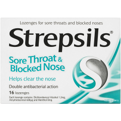 STREPSILS Throat & Nose 16 Lozenges - Fairyspringspharmacy