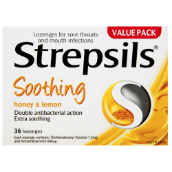 STREPSILS Honey & Lemon 36 Lozenges - Fairyspringspharmacy