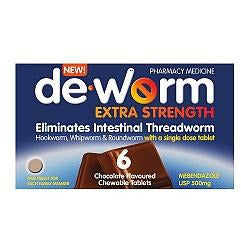 DE-WORM 500mg Extra Strength 6 Tablets - Fairy springs pharmacy